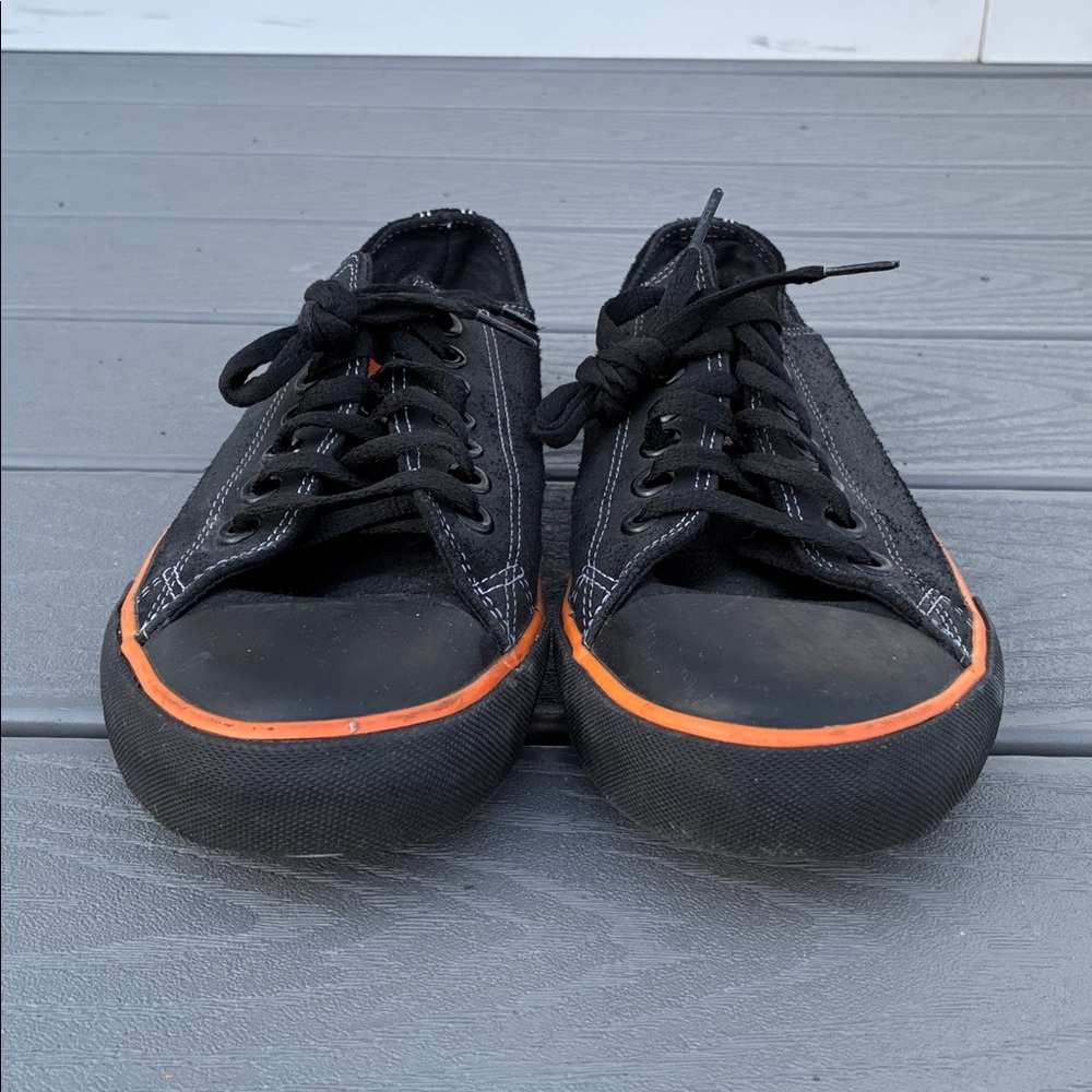Harley-Davidson Women’s Zia Low Tops Sneakers Shoes Black & Orange Size 10 - Picture 4 of 11